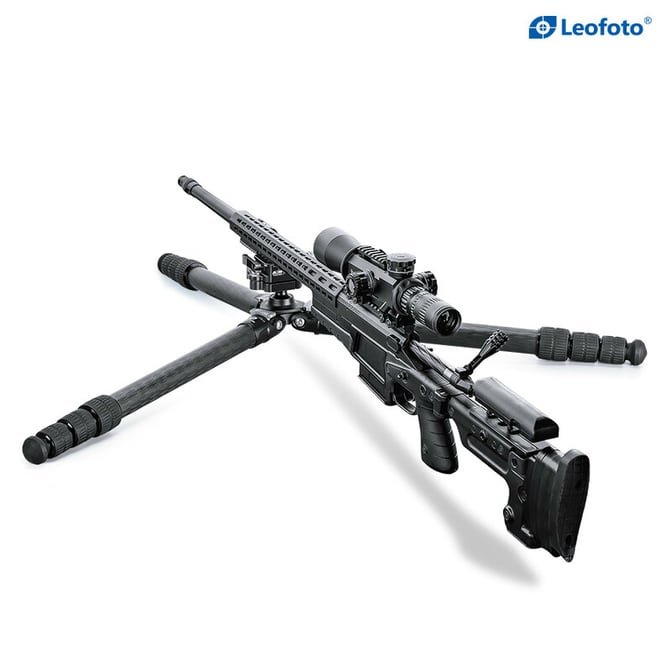 Leofoto SA-404C Carbon-Dreibeinstativ und Gewehraufnahme MA-30L – Bild 7